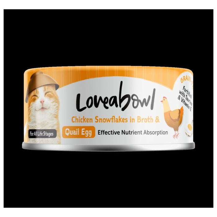 Loveabowl Cat Can - Grain Free Chicken Snowflakes In Broth 70g