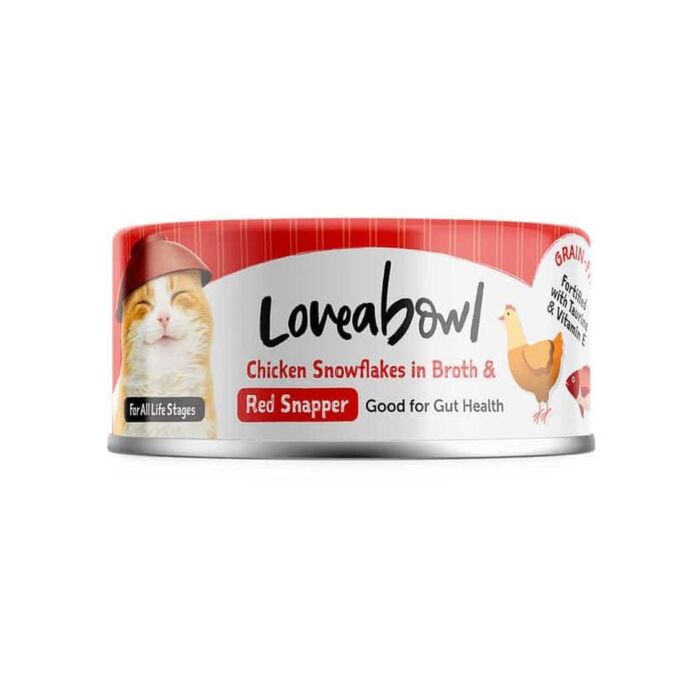 Loveabowl囍碗 無穀物貓罐頭 - 健腸嫩雞紅鯛魚肉湯 70g
