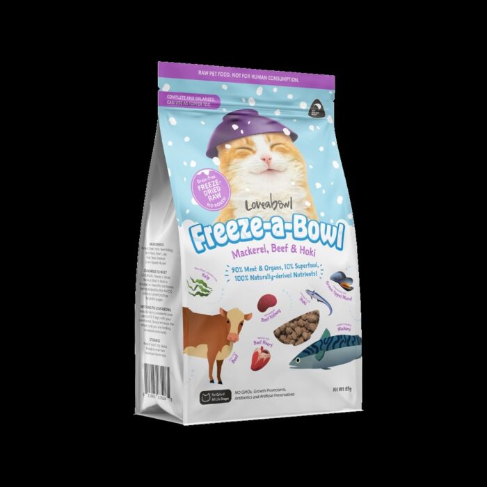 Loveabowl囍碗貓糧 - 心郁郁凍乾主食糧系列 - 無穀物牛肉雙魚海鮮配方