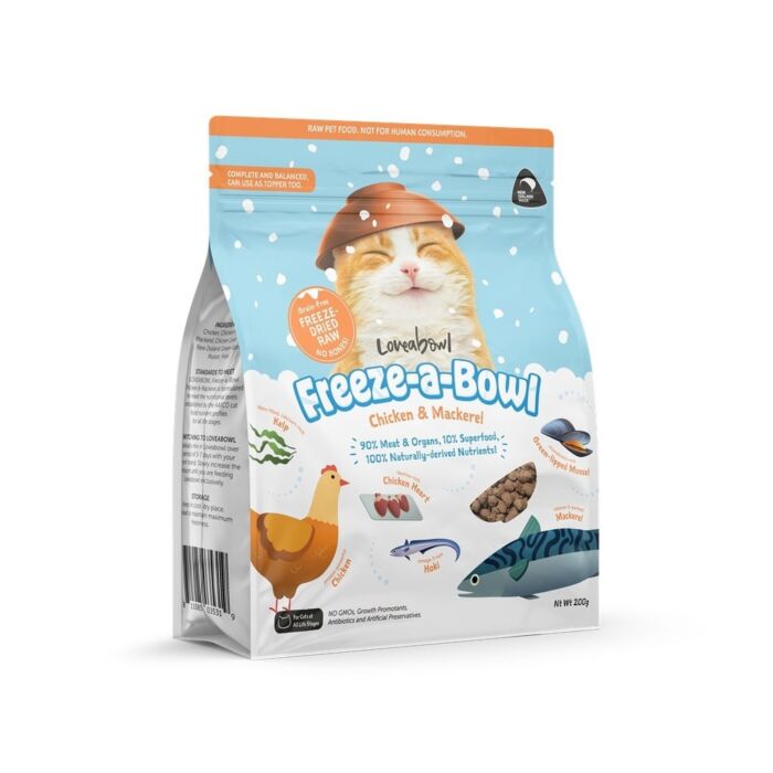 Loveabowl Cat Food - Freeze dried - Chicken & Mackerel