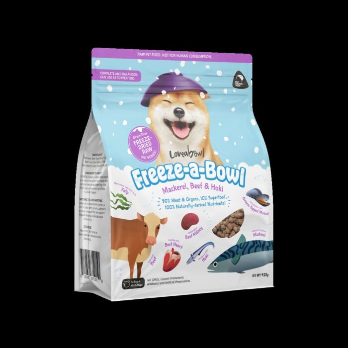 Loveabowl囍碗狗糧 - 心郁郁凍乾主食糧系列 - 無穀物牛肉雙魚海鮮配方