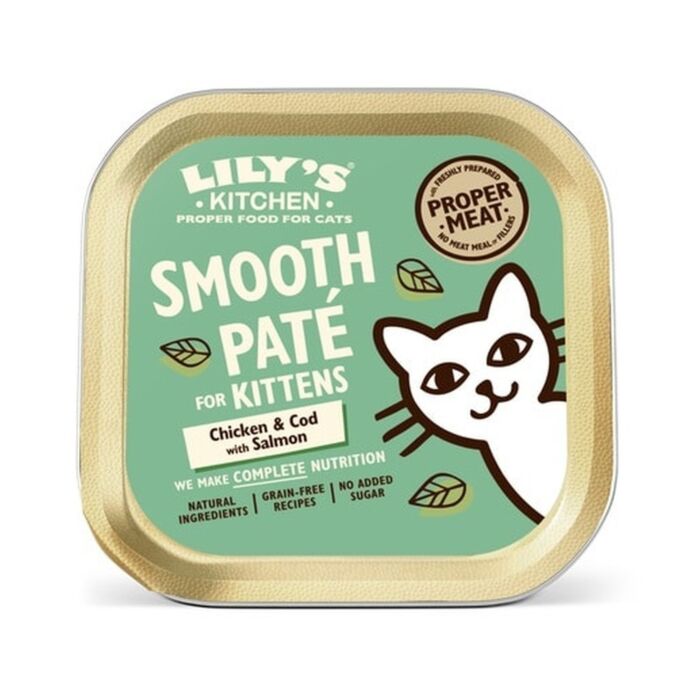 Lilys Kitchen Cat Wet Food - Smooth Pate for Kittens - Chicken Cod & Salmon 85g