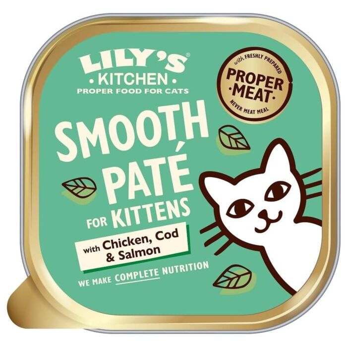Lilys Kitchen Cat Wet Food - Smooth Pate for Mature & Senior Cats - Chicken with Cod 85g