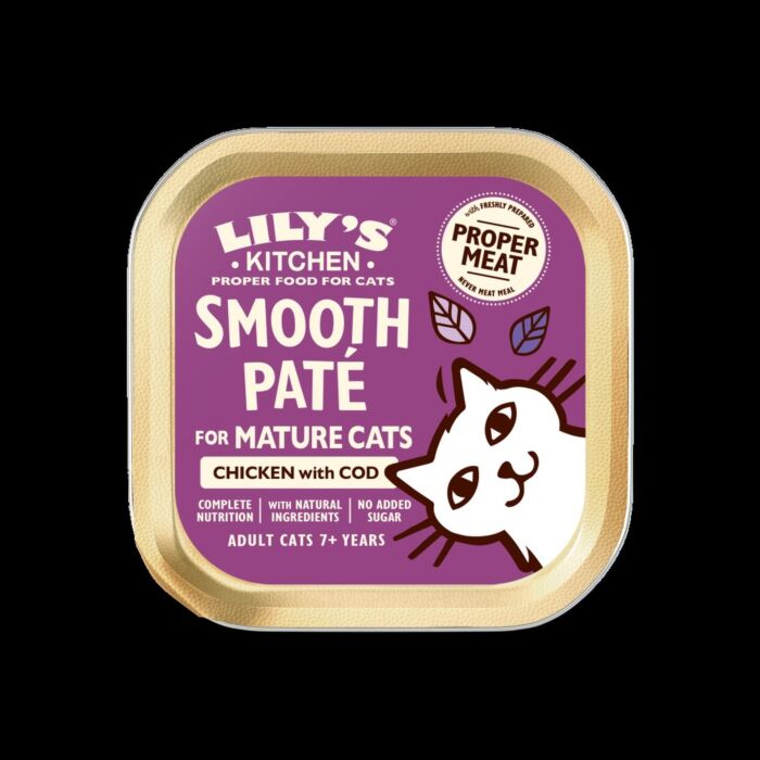 Lilys Kitchen Cat Wet Food - Smooth Pate for Mature & Senior Cats - Chicken with Cod 85g
