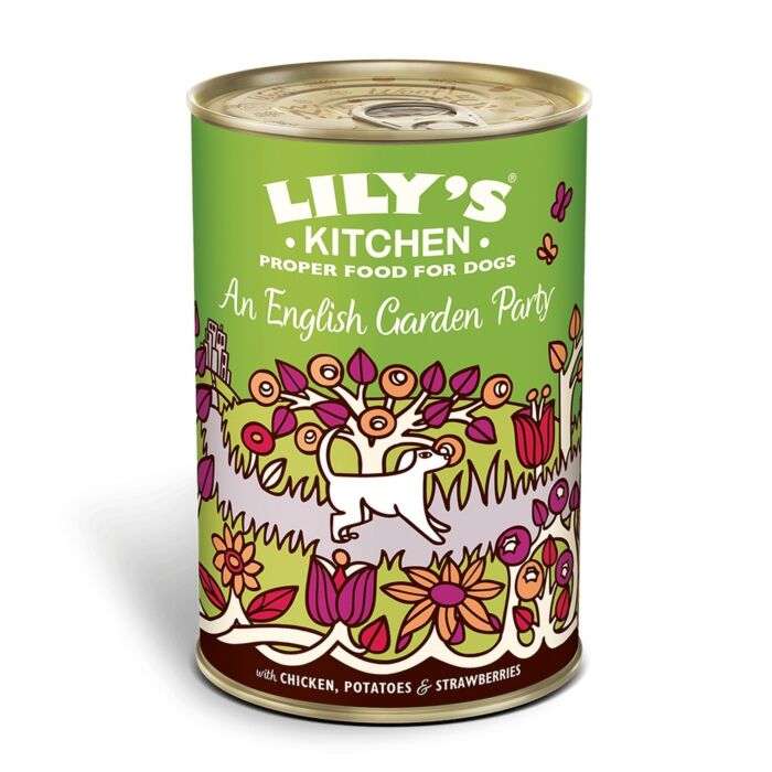 Lilys Kitchen Dog Can - An English Garden Party - Chicken Potatoes & Strawberries 400g