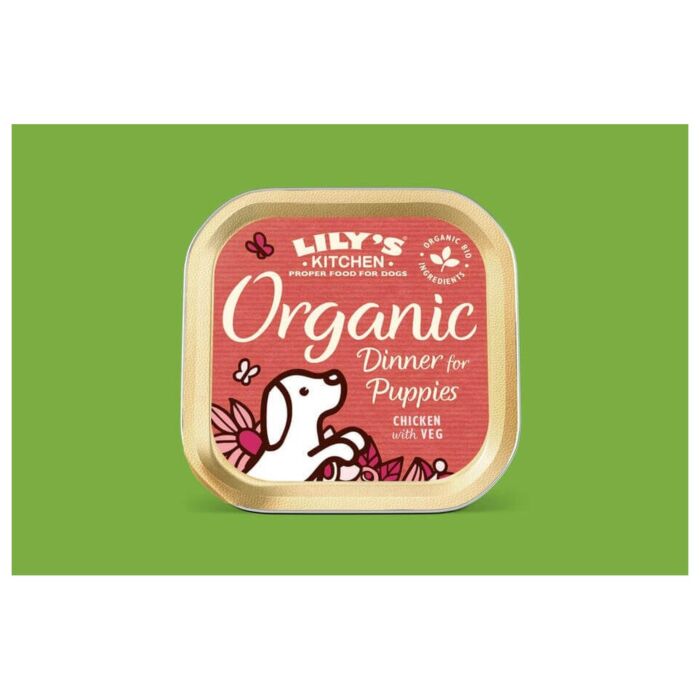 Lilys Kitchen Dog Wet Food - Organic Dinner for Puppies - Chicken & Vegetables 150g