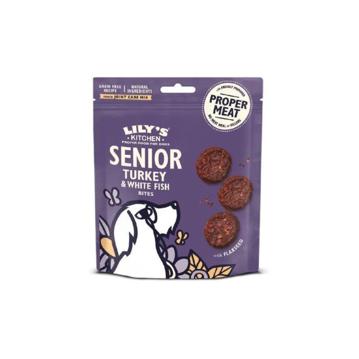 Lilys Kitchen 高齡犬小食 - 火雞白魚塊 70g