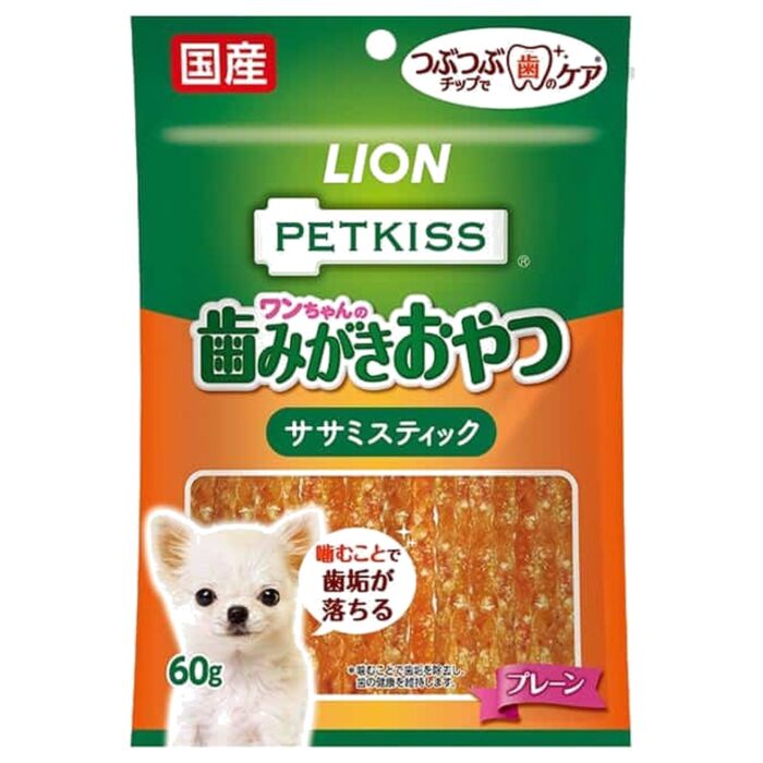 LION PET日本獅王狗小食 - PETKISS - 潔齒雞肉條 60g