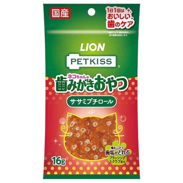 Lion Pet Cat Dental Treat - Petkiss - Chicken Petit Roll 16g