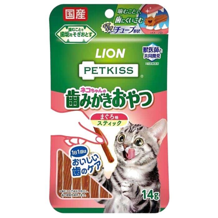 Lion Pet Cat Dental Treat - Petkiss - Tuna Sticks 14g