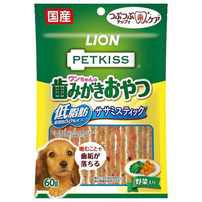 Lion Pet Dog Dental Treat - Petkiss- Low Fat Chicken with Vegetable Sticks 60g
