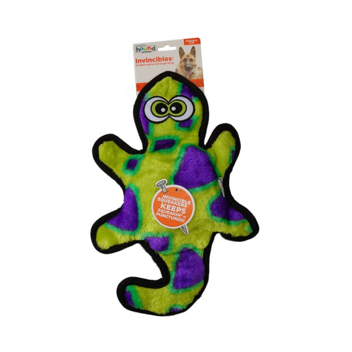 Outward Hound Dog Toy - Invincibles Gecko Green Medium