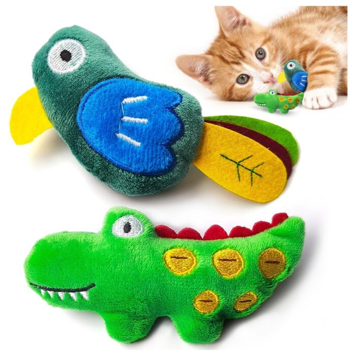 Petstages 益智貓玩具 - 貓草健齒網狀七彩繩環 (2.5" x 2個)
