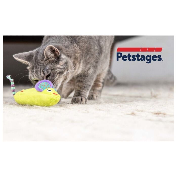 Petstages 益智貓玩具 - 綠魔力量老鼠 (6" x 1.5")