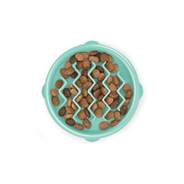 Outward Hound Fun Feeder Slo Bowl - Mint Wave X-Small