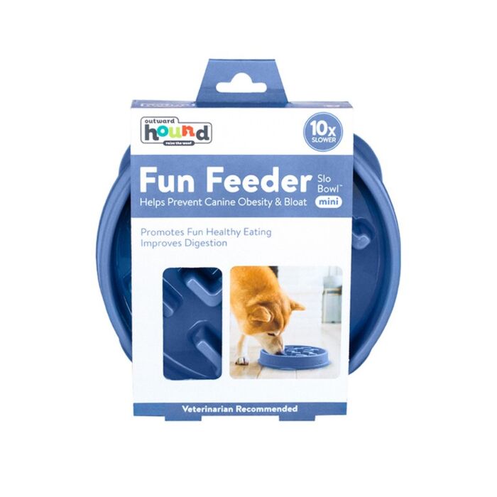 Outward Hound Fun Feeder Slo Bowl - Blue Small