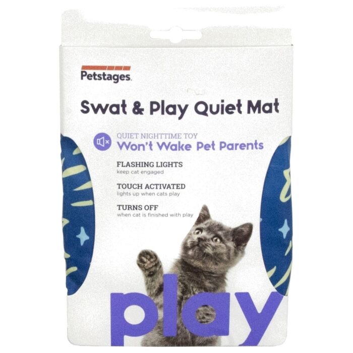 Petstages Cat Toy - Swat & Play Quite Mat - Blue