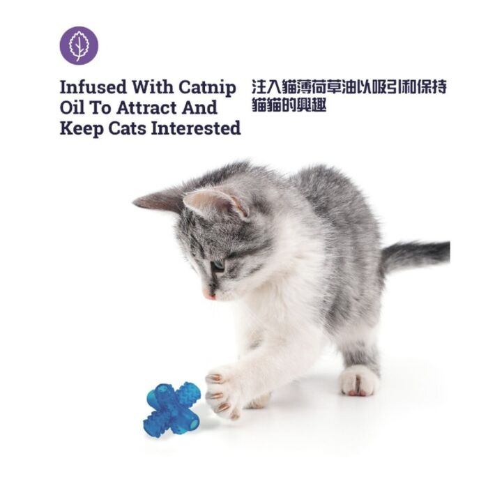 Petstages 貓玩具 - 貓草藍十字