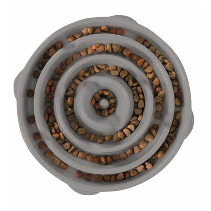 Outward Hound Fun Feeder Slo Bowl Drop - Gray Medium