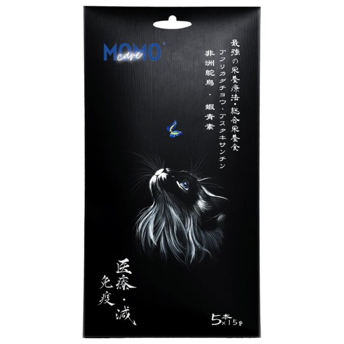 MomoCare萌寵守護 貓濕糧 - 免疫系統加強主食肉泥條 - 非洲鴕鳥+蝦青素