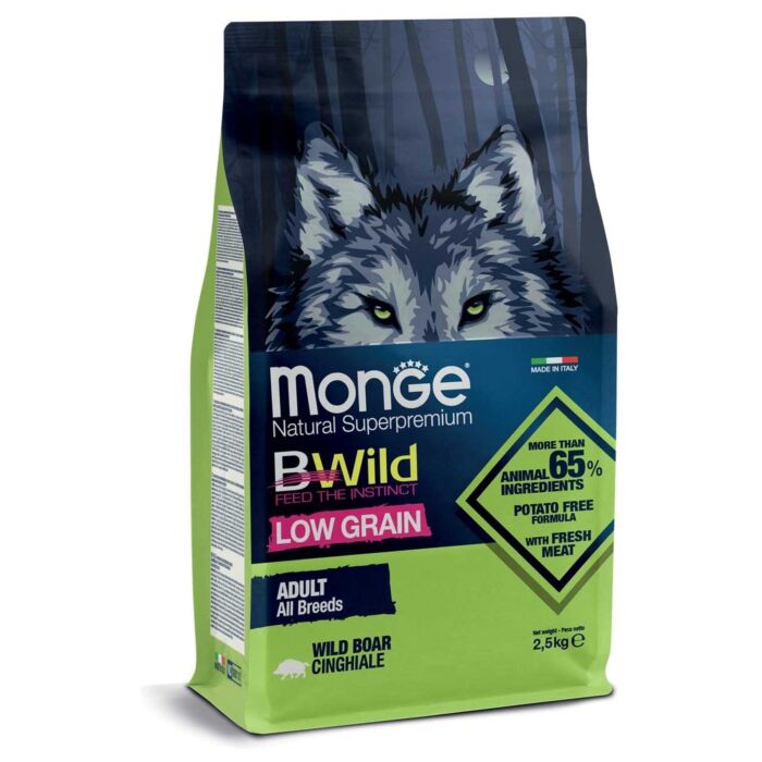 MONGE 低穀物野生系列 - 成犬乾糧 - 豬肉配方
