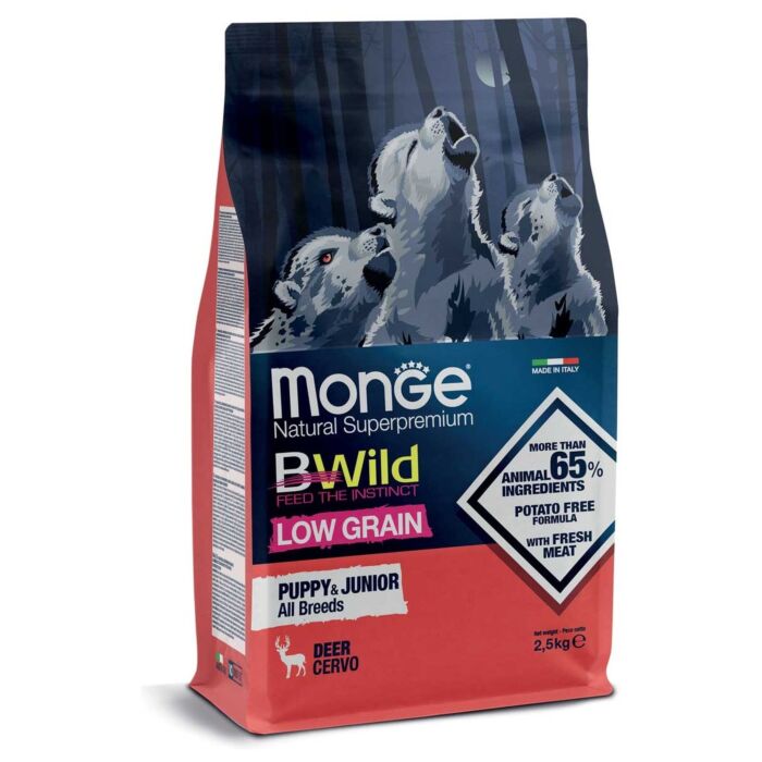 MONGE BWild Dog Food - Puppy & Junior - Wild Deer