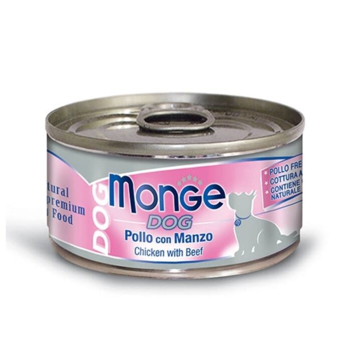 MONGE 狗罐頭 - 真雞肉系列 - 雞肉牛肉配方 95g
