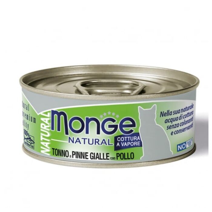 MONGE Cat Can - Natural - Yellowfin Tuna with Chicken 80g
