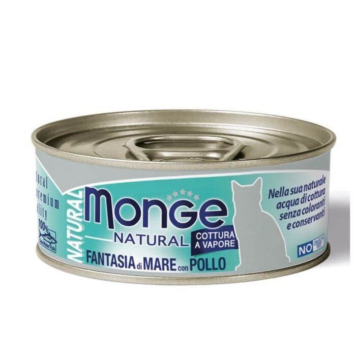 MONGE 貓罐頭 - 野生海洋系列 - 海鮮雜燴雞肉 80g