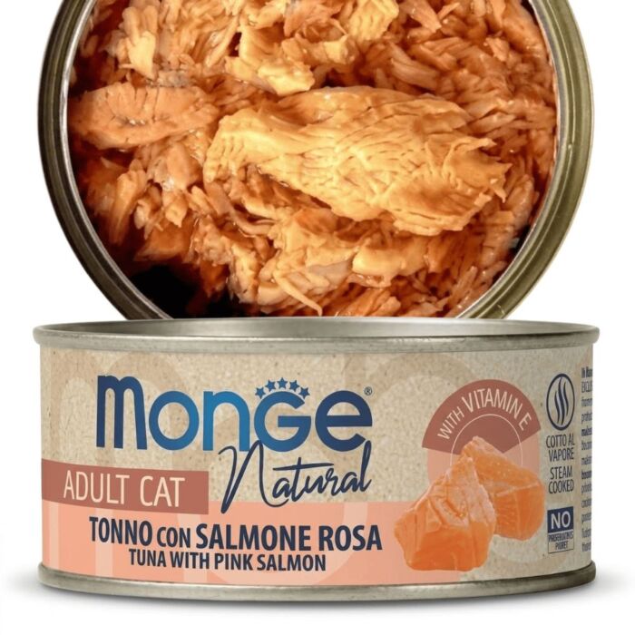 MONGE Cat Can - Natural - Yellowfin Tuna with Salmon 80g
