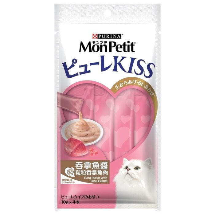 Purina Mon Petit Cat Treat - Puree Kiss - Tuna Puree with Tuna Flakes 40g