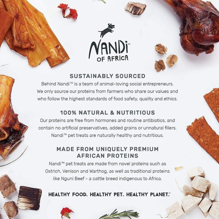 NANDI 天然無穀物功能性狗小食 - 牛肉筋 100g