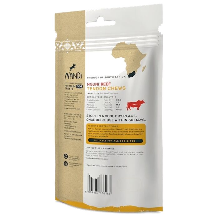 NANDI 天然無穀物功能性狗小食 - 牛肉筋 100g