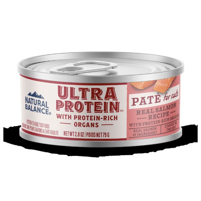 Natural Balance Cat Canned Food - Ultra Protein - Salmon with Protein-Rich Organs Pate 2.8oz