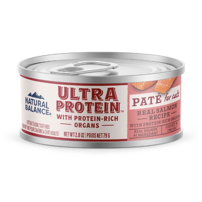Natural Balance Cat Canned Food - Ultra Protein - Salmon with Protein-Rich Organs Pate 2.8oz
