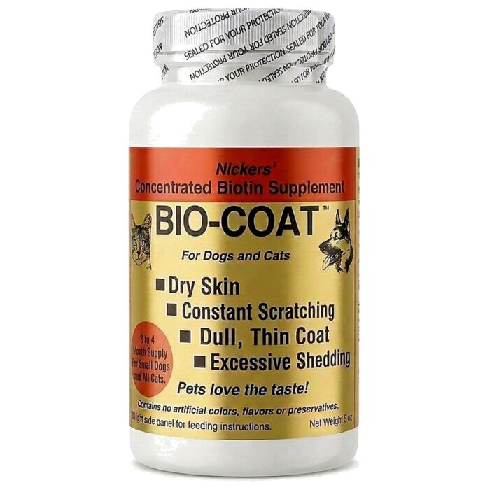 Nickers Bio-Coat Cat & Dog Supplement - Concentrated Biotin Coat Booster Powder