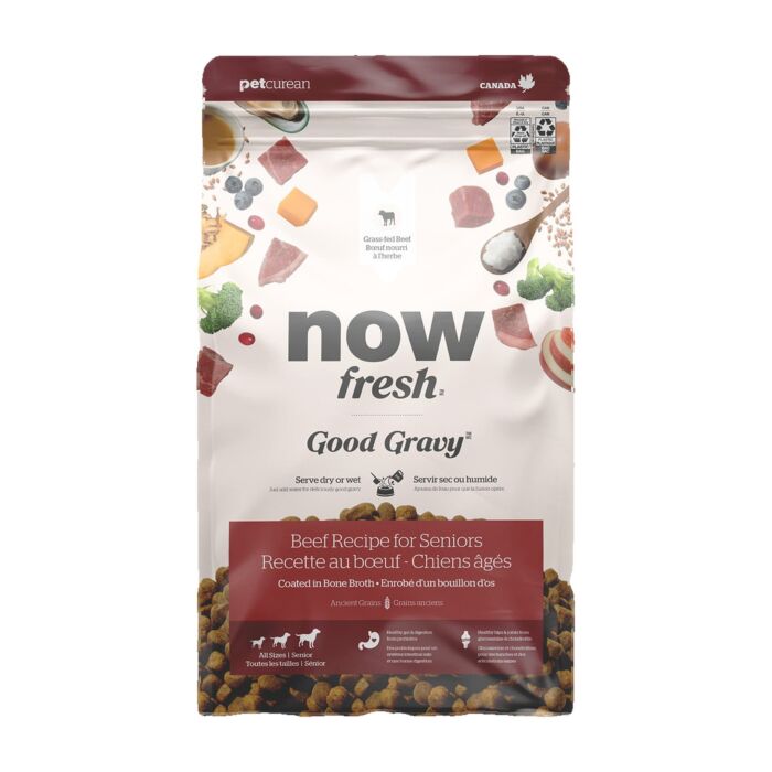 NOW Fresh 無榖物老狗乾糧 - 香濃火雞骨湯外層乾糧 - 牛肉配方(含古代穀物)