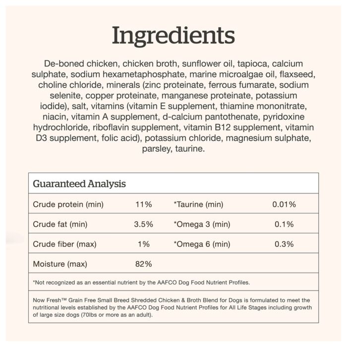 Now Fresh Dog Pouch - Small Breed Shredded Chicken & Broth Blend 2.8oz | 79g