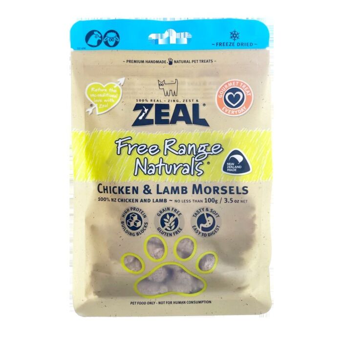 Zeal天然狗小食 - 凍乾脫水系列 - 雞羊肉 100g