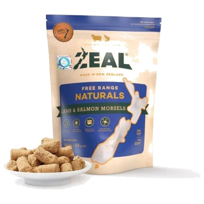 Zeal Cat Treat - Natural Freeze Dried Lamb & Salmon Morsels 100g