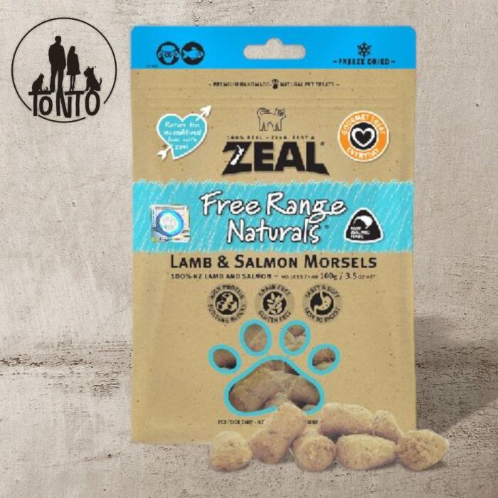Zeal Cat Treat - Natural Freeze Dried Lamb & Salmon Morsels 100g