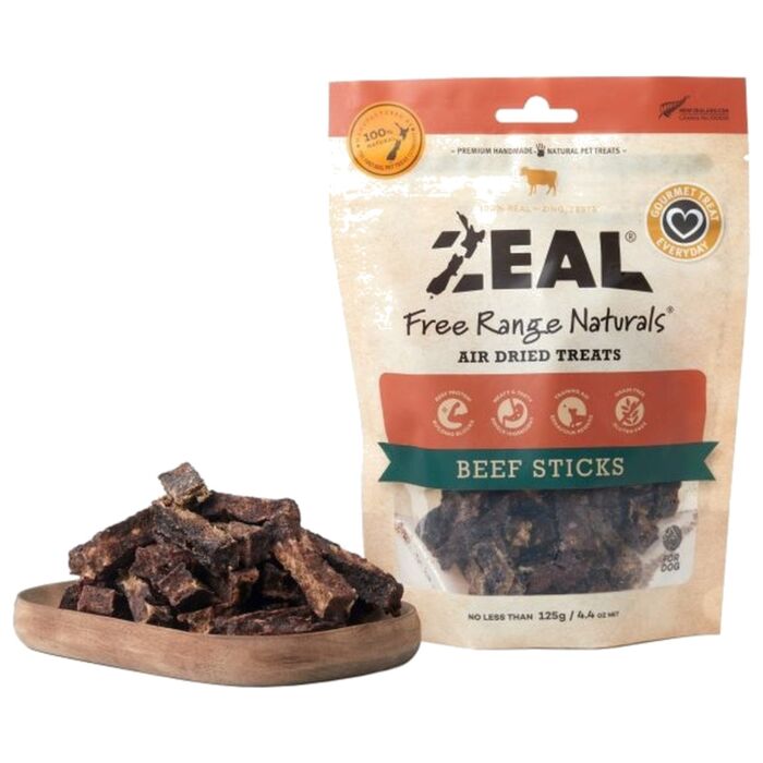 Zeal Dog Treat - Natural Beef Sticks 125g
