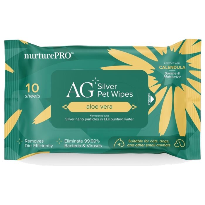 Nurture Pro AG+ 銀離子寵物親膚消毒濕紙巾 - 蘆薈味