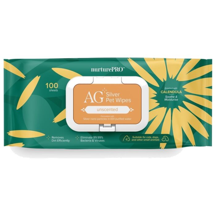 Nurture Pro AG+ Silver Pet Wipes - Unscented 100pcs