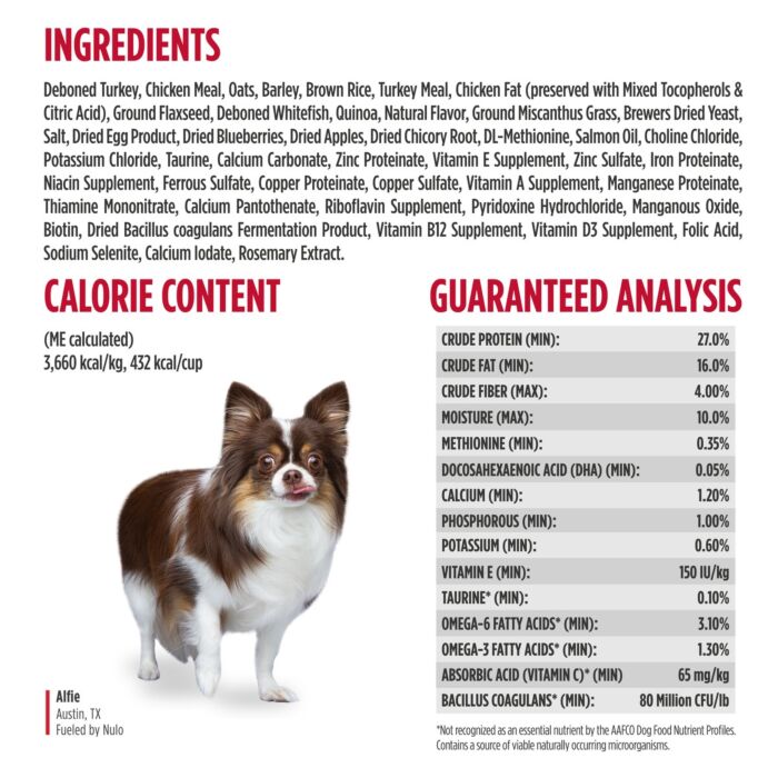 Nulo Dog Food - FrontRunner Small Breeds - Turkey Whitefish & Quinoa