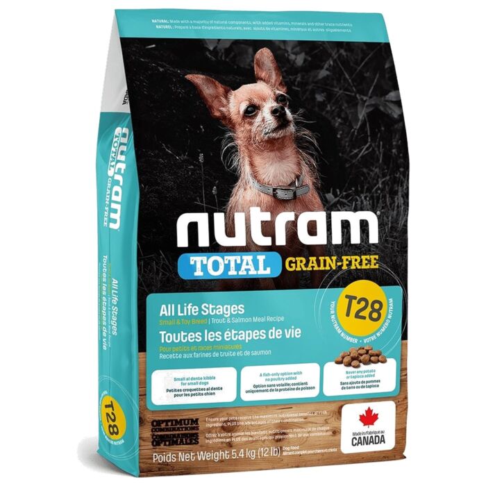 Nutram 加拿大紐頓狗乾糧 - T28  無穀物細粒 - 三文魚鱒魚配方