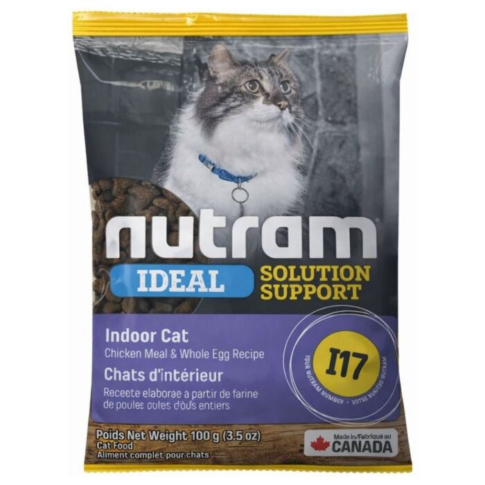 試食裝 Nutram 加拿大紐頓貓乾糧 - I17 室內控制掉毛配方 100g