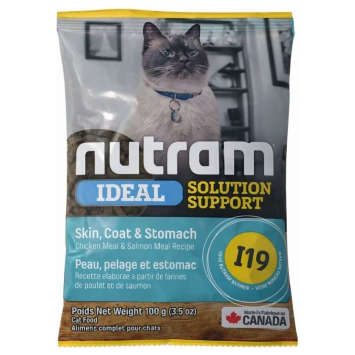 Trial Pack Nutram Cat Food - I19 Ideal - Skin Coat & Stomach 100g