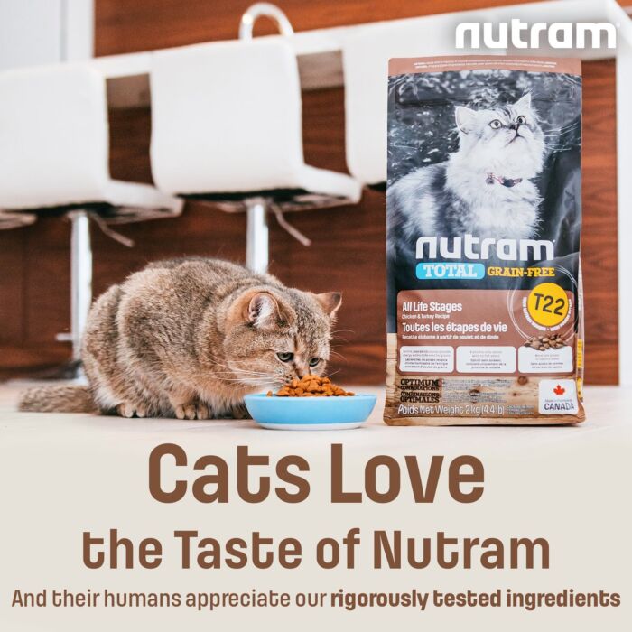 試食裝 Nutram 加拿大紐頓貓乾糧 - T22 Total 無穀物 - 雞肉火雞配方 100g