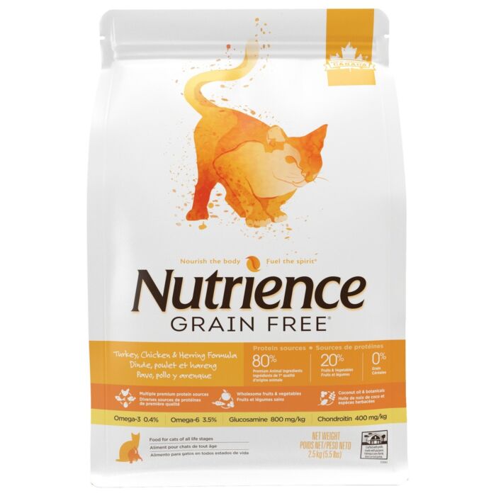 Nutrience 貓乾糧 - 無穀物 - 火雞雞鯡魚 5.5lb
